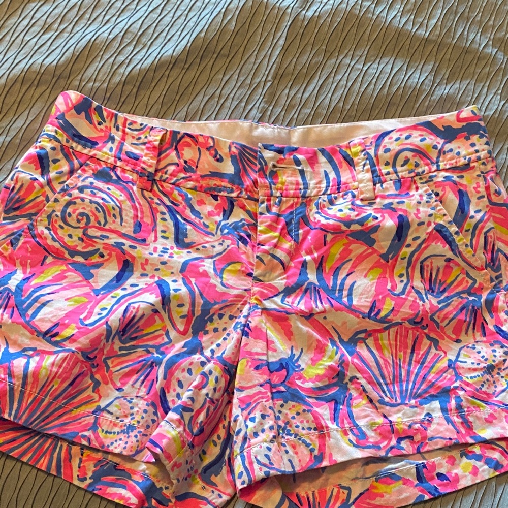 Lilly Pulitzer Pink and Blue High Waist Shorts
